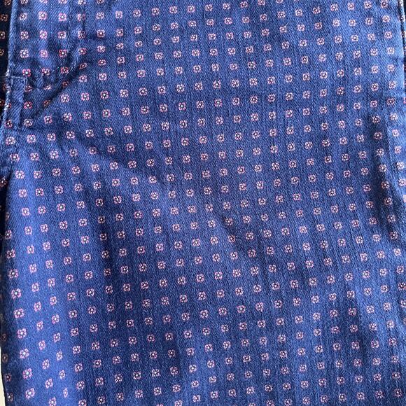 Tory Burch Emmy Ankle Skinny Pants jeans Navy blue Daisy Dots size 30 preppy - Picture 7 of 7